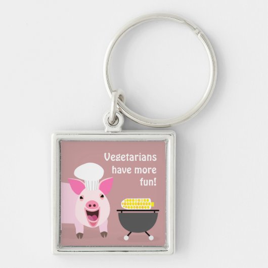 Vegetarian Pig Keychaing Sleutelhanger (Voorkant)