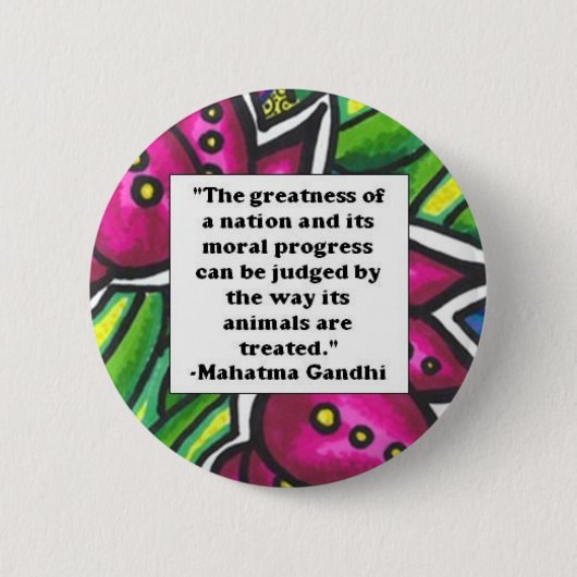 Vegetarian Quote Ronde Button 5,7 Cm (Voorkant)
