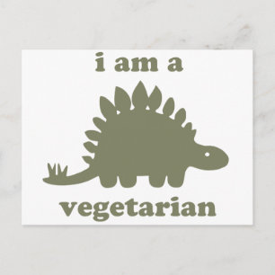 Vegetarian Stegosaurus Dinosaur - Green Briefkaart