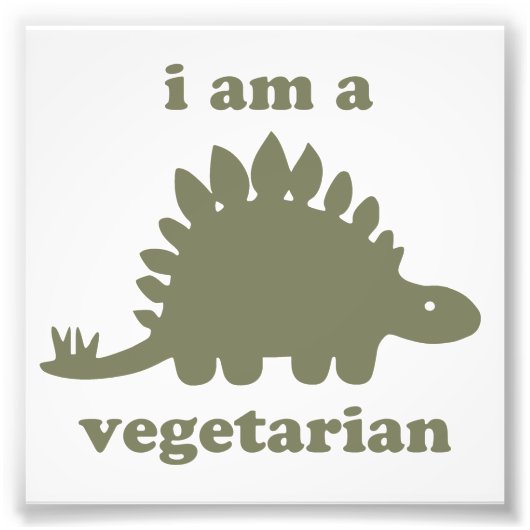 Vegetarian Stegosaurus Dinosaur - Green Foto Afdruk (Voorkant)