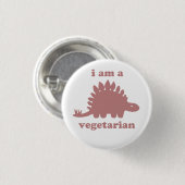 Vegetarian Stegosaurus Dinosaur - Roze Ronde Button 3,2 Cm (Voorkant /achterkant)