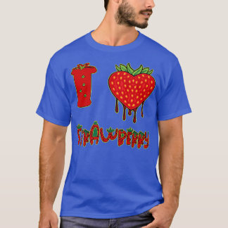 Vegetarian Vegan I love aardbery Heart Strawberr T-shirt