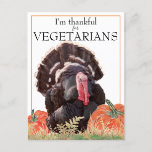 Vegetarian Vegan Thanksgiving Turkey Foto Bedankt Feestdagenkaart