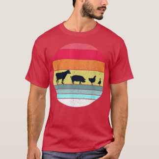Vegetarian Vegan Vivid Retro  Style Gift T-shirt