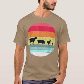 Vegetarian Vegan Vivid Retro Style Gift T-shirt