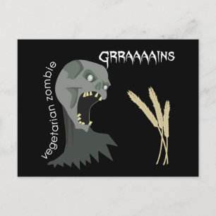 Vegetarian Zombie wil Graaareeën. Briefkaart