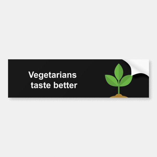 Vegetarie smaakt beter bumpersticker (Voorkant)