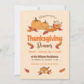 Végétarien Orange Thanksgiving Dîner Invitation (Devant)