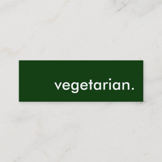 vegetariër. mini visitekaartje (Voorkant)
