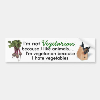 vegetariër op jacht bumpersticker