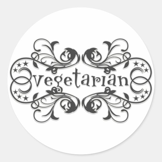  vegetariër ronde sticker (Voorkant)