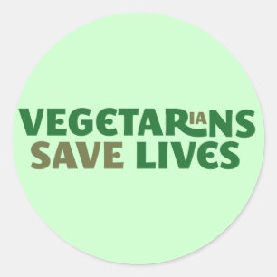 Vegetariërs redden levens ronde sticker