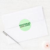 Vegetariërs redden levens ronde sticker (Envelop)