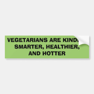 VEGETARIËRS ZIJN KINDER, SLIMMER, GEZONDHEID EN H. BUMPERSTICKER