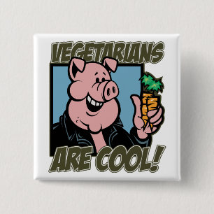 Vegetariërs zijn kool vierkante button 5,1 cm