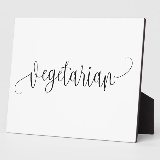 Vegetarisch bord Tabletop Plaque met Easel Fotoplaat (Zijkant)