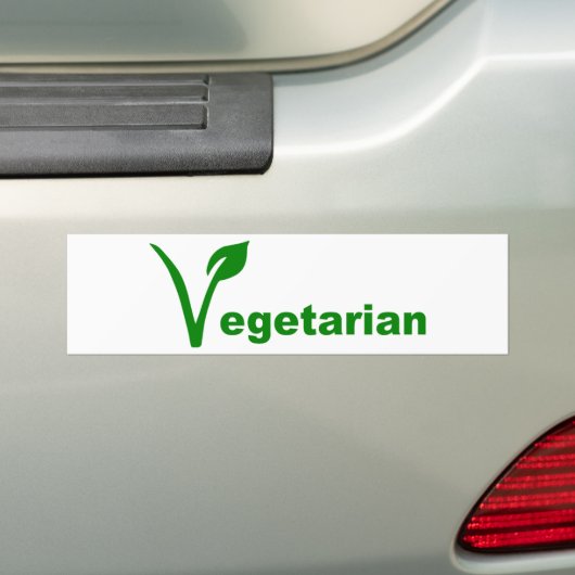 Vegetarisch Bumpersticker (Op auto)