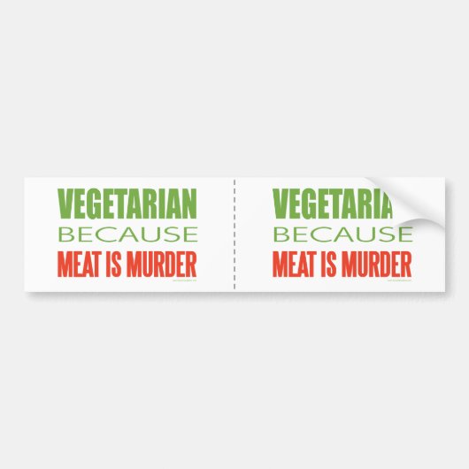 Vegetarisch Bumpersticker (Voorkant)