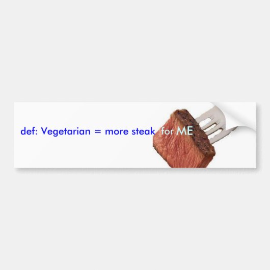 Vegetarisch Bumpersticker (Voorkant)