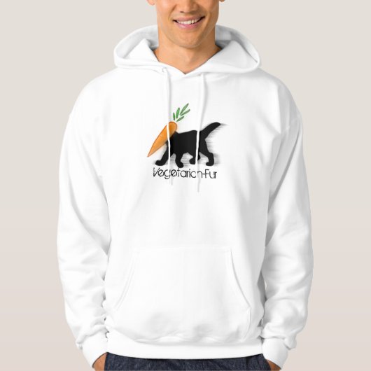 Vegetarisch furry hoodie (Voorkant)