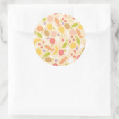 Vegetarisch kookpatroon achtergrond ronde sticker (Tas)