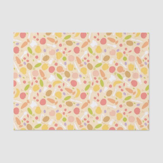 Vegetarisch kookpatroon achtergrond tissuepapier (Voorkant)