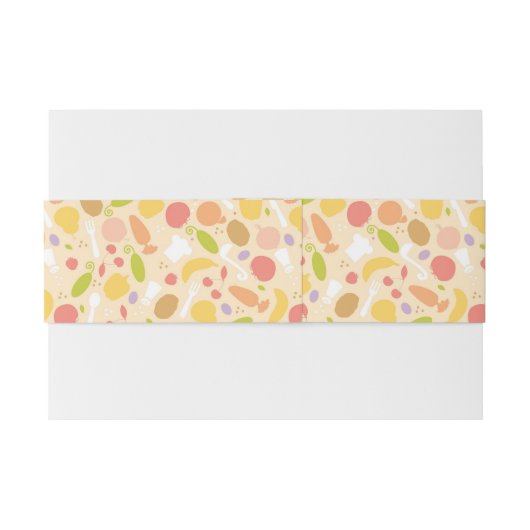 Vegetarisch kookpatroon achtergrond uitnodigingen wikkel (Achterkant Voorbeeld)