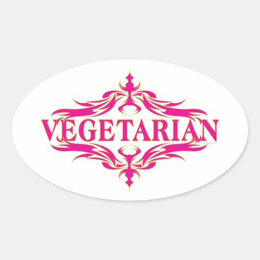 Vegetarisch Ovale Sticker (Voorkant)