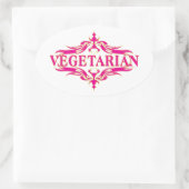 Vegetarisch Ovale Sticker (Tas)