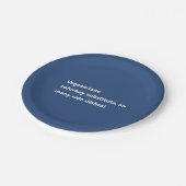 Vegetarisch Thanksgiving Gedicht Minimal Blue Papieren Bordje (Gekanteld)