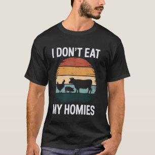 Vegetarisch Vegan Ik Eet Geen Vrienden Koe Varken T-shirt