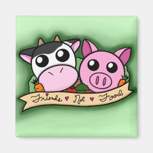 Vegetarisch/Veganistische Vrienden-niet-eten Magne Magneet