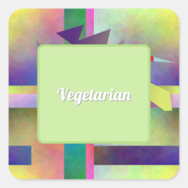 Vegetarisch Voedsel Vereiste Abstract Patroon Fees Vierkante Sticker
