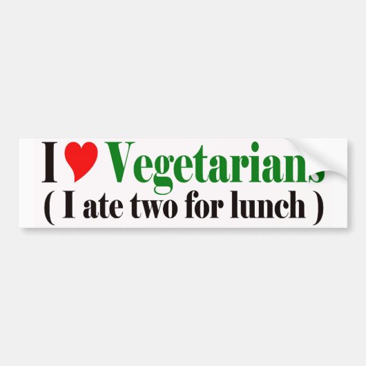 Vegetarische Bumpersticker (Voorkant)