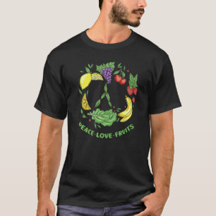 Vegetarische Liefde Vredesteken Fruit Vegan Groent T-shirt