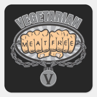 Vegetarische lijsten vierkante sticker