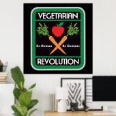 Vegetarische revolutie poster (Thuiskantoor)