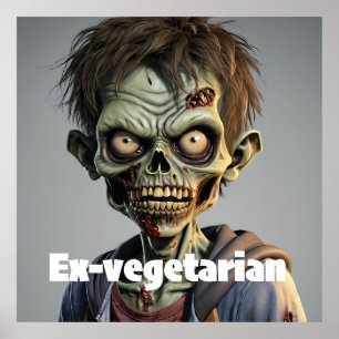 Vegetarische Turned Teen Zombie Print Nieuwigheid