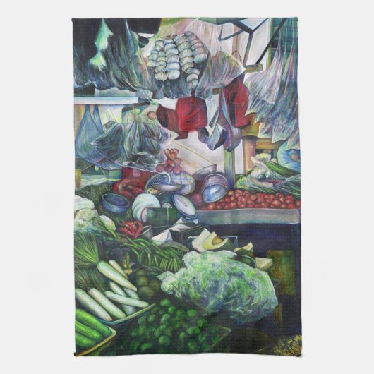 Vegetatian Club komt hier bijeen Theedoek (Verticaal)