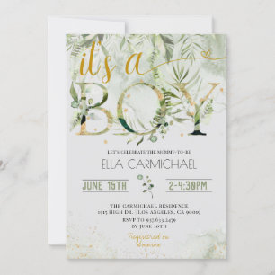 Végétation C'est un garçon Shower Invitation