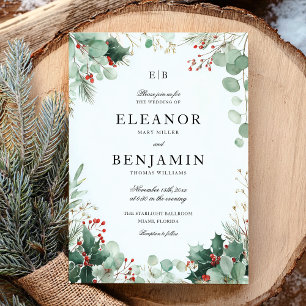 Végétation d'hiver Faire-part de mariage de Noël