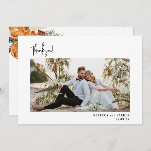 Végétation d'hiver Mariage photo Merci Qr scan (Devant / Derrière)