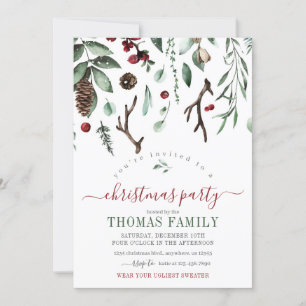Végétation d'hiver Noël Fête Invitation
