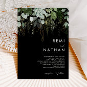 Végétation et feuille d'or | Faire-part de mariage