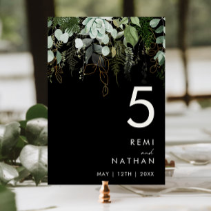 Végétation et feuille d'or   Numéro de table noir