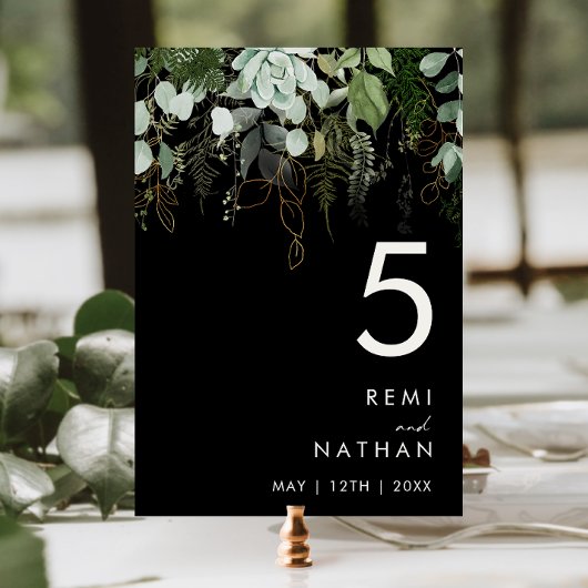 Végétation et feuille d'or | Numéro de table noir