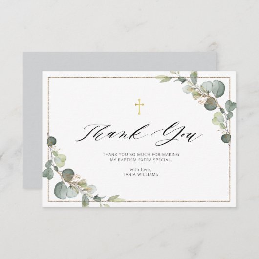 végétation eucalyptus cadre élégant carte de remer (Devant / Derrière)