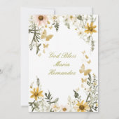 Végétation fleur sauvage Baptême Floral Invitation (Dos)