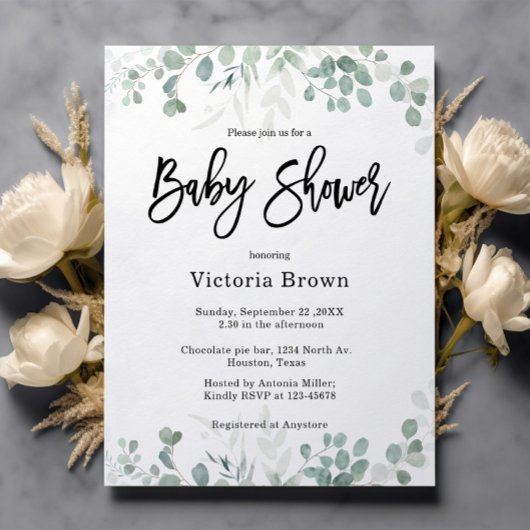 Végétation Genre Neutre Baby shower Invitation
