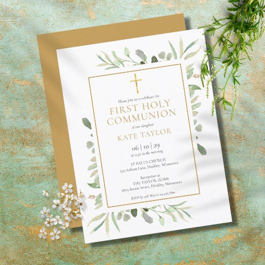 Végétation Première Communion Invitation